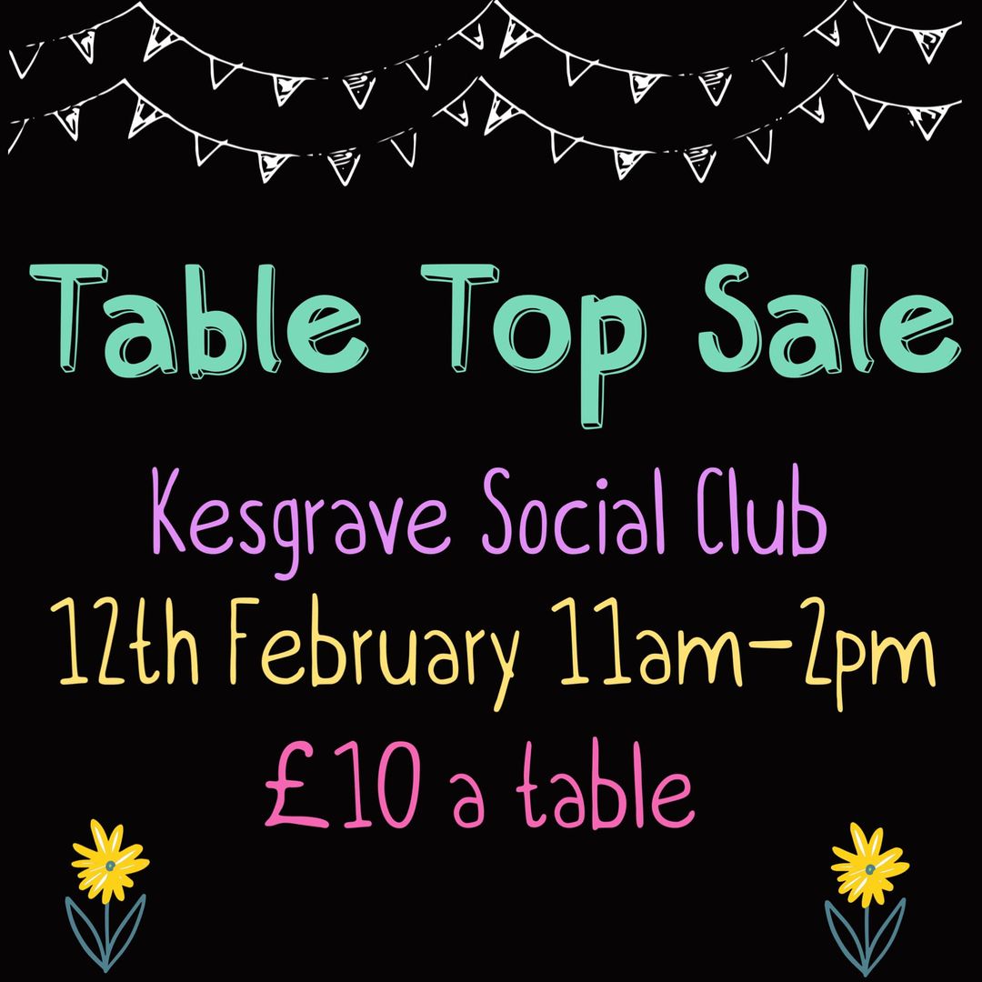 table top sale kesgrave